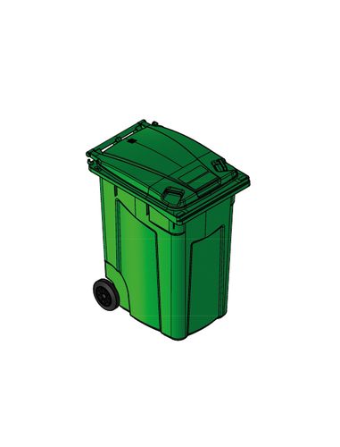 עגלת אשפה דולב 360 ליטר בצבע כחול לאיסוף נייר