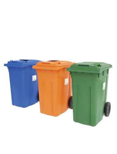עגלת אשפה דולב 360 ליטר בצבע כחול לאיסוף נייר