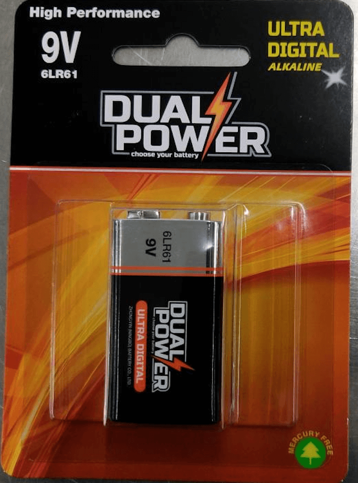 בליסטר 1 סוללת DUAL POWER 9V 6LR61