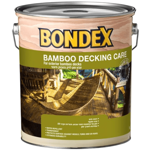 5 ליטר צבע מגן שקוף לדק במבוק בונדקס BAMBOO DECKING CARE 