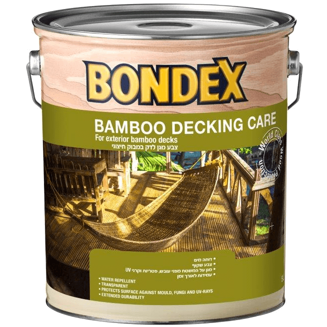 5 ליטר צבע מגן שקוף לדק במבוק בונדקס BAMBOO DECKING CARE 