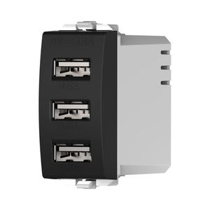 מטען USB כולל 3 יציאות 5V 3.1A שחור ניסקו סוויץ' Nisko