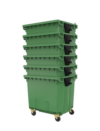 עגלת אשפה דולב 1100 ליטר פח צפרדע