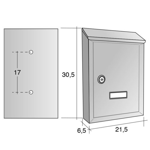 תיבת דואר גדולה לבית פרטי בצבע - לבן 7×30×21 ס”מ - מק”ט 23260 MAGA