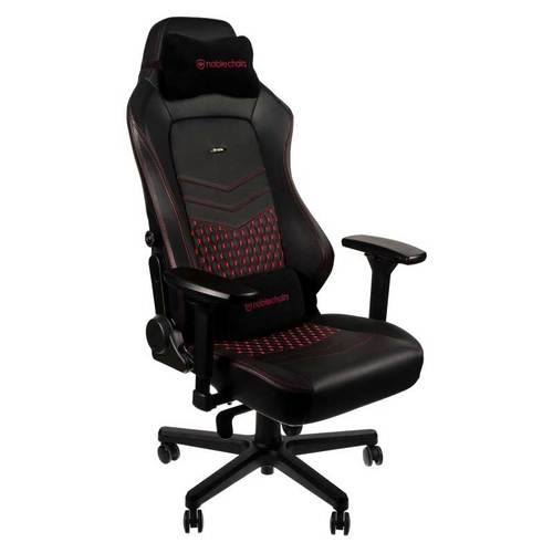 כיסא גיימינג עור אמיתי Noblechairs Hero REAL LEATHER BLACK/RED בצבע שחור/ אדום