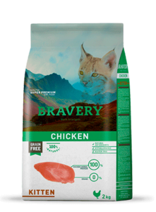בריוורי קיטן עוף היפואלרגני  2 ק"ג - BRAVERY