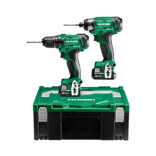 סט אימפקט + מברגה/מקדחה 12V + שתי סוללות 2.5Ah + מטען מהיר +מזוודה קשיחה + מתנה איכותית Hikoki KC12DA