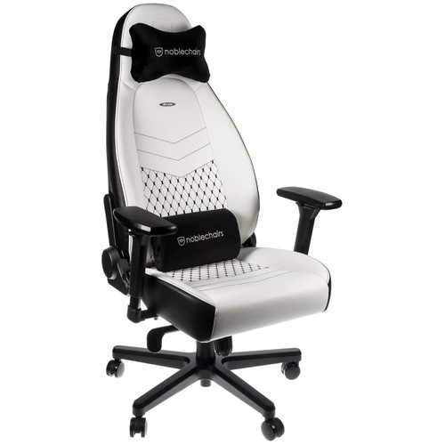 כיסא גיימינג Noblechairs ICON WHITE/BLACK בצבע לבן/שחור