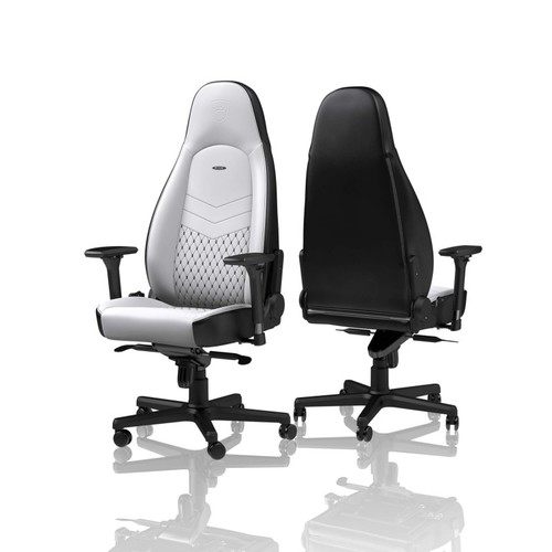 כיסא גיימינג Noblechairs ICON WHITE/BLACK בצבע לבן/שחור