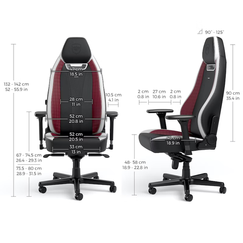 כיסא מנהלים Noblechairs LEGEND BLACK/WHITE/RED בצבע שחור/לבן/אדום