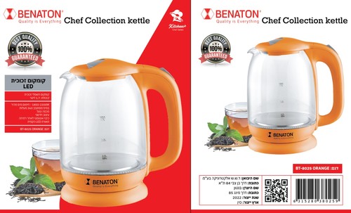 קומקום חשמלי זכוכית Benaton BT-8025