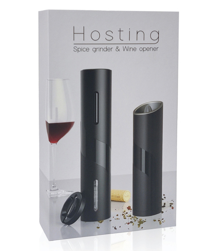 סט מטחנה ופותחן יין חשמלי Hosting