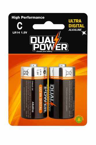 בליסטר 2 סוללות DUAL POWER  C-LR14