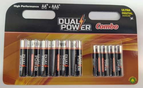 מארז 10 סוללות 6AA+4AAA קומבינציה  DUAL POWER