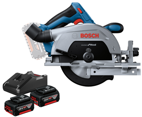 מסור עגול נטען כולל 2 סוללות 5AH דגם BOSCH GKS 185 LI