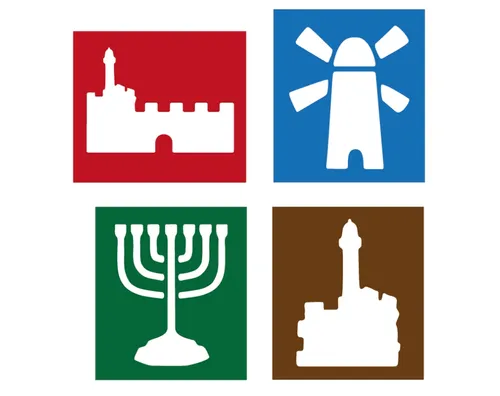 סט 4 שבלונות ירושלים