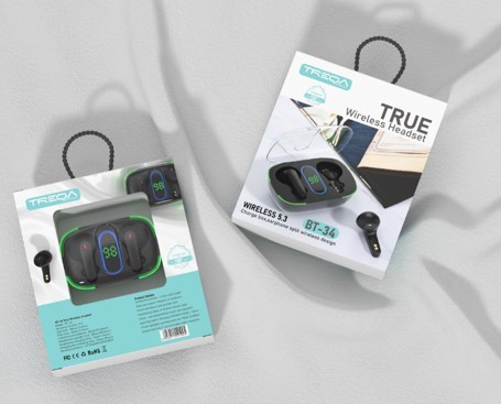 זווית תמונת מוצר נוספת אוזניות בלוטוס TREQA BT-34