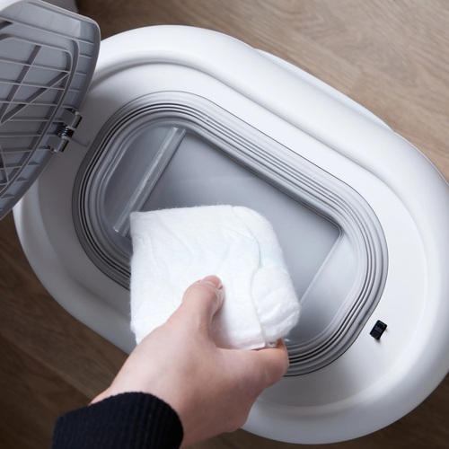 פח מעוצב מונע ריחות לחיתולי תינוק Eco-Touch ללא צורך בשקיות מיוחדות Shnuggle