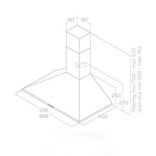 קולט אדים צמוד קיר 90 ס