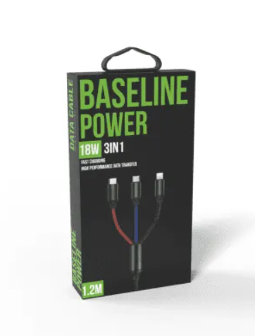 כבל 3 ראשים טעינה והעברת נתונים - אייפון, TYPE C, MICRO USB 