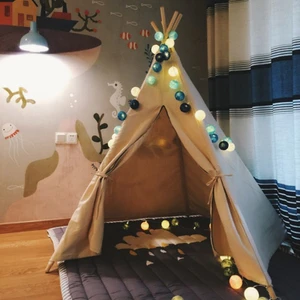 אוהל אינדיאני ביתי לילדים Indian Tent | אוהל טיפי 180 ס"מ - אוף וויט