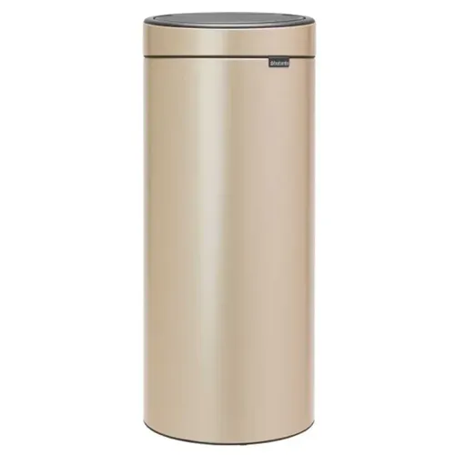 פח ברבנטיה למטבח 30 ליטר - Brabantia זהב מטאלי -24 מתוך קולקציית פחי אשפה למטבח (מבט קדמי) - מתאים לשדרוג מראה האמבטיה בקלות ובמהירות