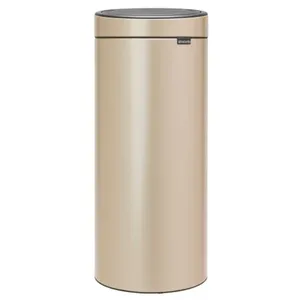 פח ברבנטיה למטבח 30 ליטר - Brabantia זהב מטאלי -24 מתוך קולקציית פחי אשפה למטבח (מבט קדמי) - מתאים לשדרוג מראה האמבטיה בקלות ובמהירות