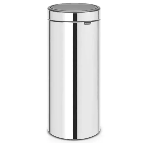 פח ברבנטיה למטבח 30 ליטר - Brabantia ניקל מבריק מתוך קולקציית פחי אשפה למטבח (תמונה ראשית) - שילוב מושלם בין נוחות שימוש יומיומית לסטייל נקי