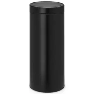 פח ברבנטיה למטבח 30 ליטר - Brabantia שחור מט מתוך קולקציית פחי אשפה למטבח (מבט קדמי) - מתאים לשדרוג מראה האמבטיה בקלות ובמהירות