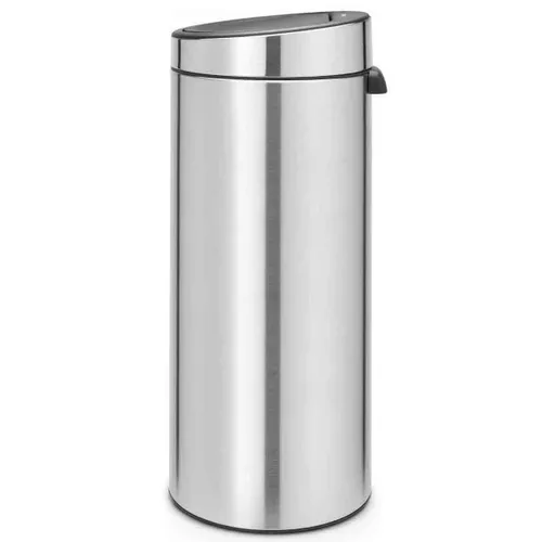 פח ברבנטיה למטבח 30 ליטר - Brabantia מוברש מט -24 מתוך קולקציית פחי אשפה למטבח (מבט מהצד) - פתרון פונקציונלי ואסתטי לארגון הבית