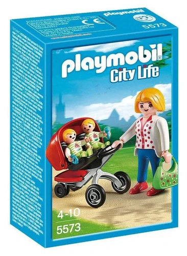 משחק פליימוביל אמא עם עגלת תאומים לגילאי 4+