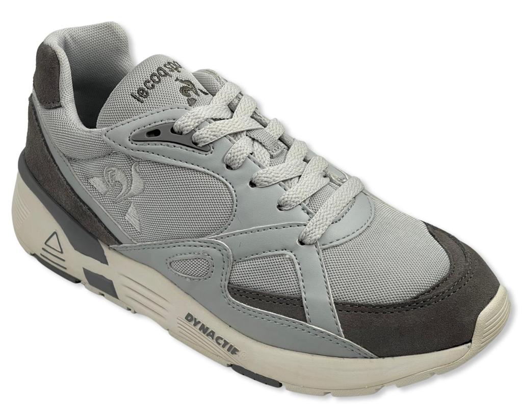 סניקרס עור בשילוב בד לגברים בצבע אפור Le coq sportif MLCSR850GRY