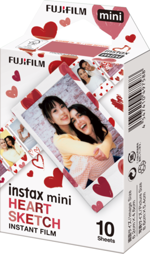 סרט אינסטקס מיני HEART SKETCH, 606 FJ-instax-minfilm-hr, ברקוד 4547410497588