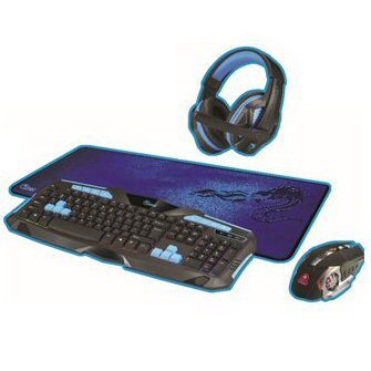 ערכת גיימינג Dragon Gaming Combo Pack שחור/כחול
