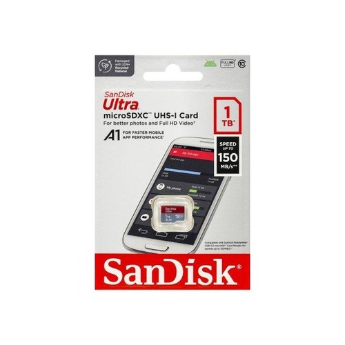 כרטיס זיכרון SANDISK MICRO SD SDSQUAC-1T00-GN6MN 150MB/s
