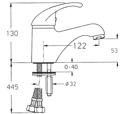 ברז פרח פיה קצרה קבועה 900141