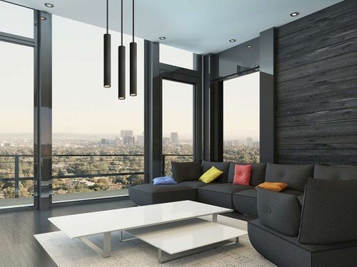 רול.4 תלוי תקרה 2 מטר שחור 40x600 מ"מ BridgeLUX 3000K 38° 8W יורולוקס 
