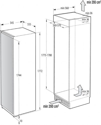 מקרר אינטגרלי gorenje דגם : RI5182A1