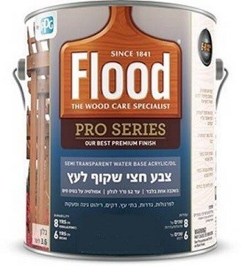 צבע FLOOD לעץ חצי שקוף על בסיס מים גלון 750 מ