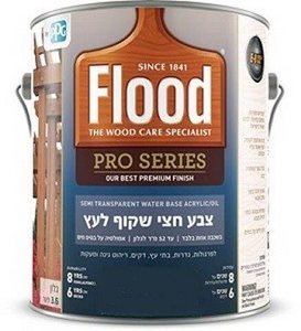 צבע לעץ FLOOD חצי שקוף על בסיס מים גלון 3.6 ליטר