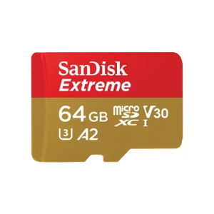 כרטיס זיכרון SanDisk Extreme microSDXC SDSQXAH-064G-GN6GN A2 V30 נפח 64GB