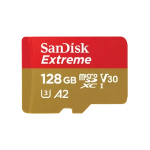 כרטיס זיכרון SanDisk Extreme microSDXC SDSQXAA-128G-GN6GN A2 V30 נפח 128GB