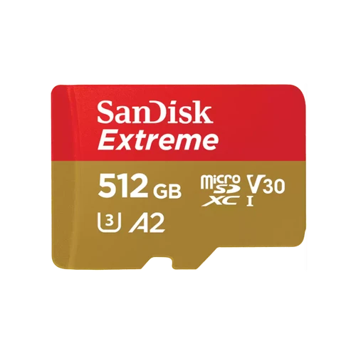 כרטיס זיכרון SanDisk Extreme microSDXC SDSQXAV-512G-GN6MN A2 V30 נפח 512GB
