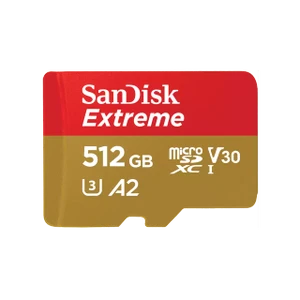 כרטיס זיכרון SanDisk Extreme microSDXC SDSQXAV-512G-GN6MN A2 V30 נפח 512GB