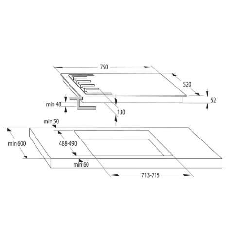 כיריים גז GORENJE זכוכית GTW7C51B