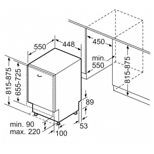 מדיח כלים אינטגרלי מלא BOSCH צר 45 ס