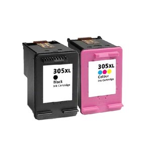 זוג ראשי דיו תואמים  HP 305XL שחור + HP 305XL צבעוני כמות כפולה מהמקורי XL