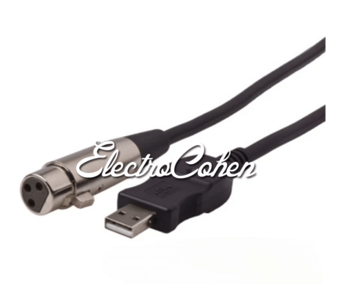 מתאם XLR זכר לUSB זכר באורך 3 מטר איכותי ועבה