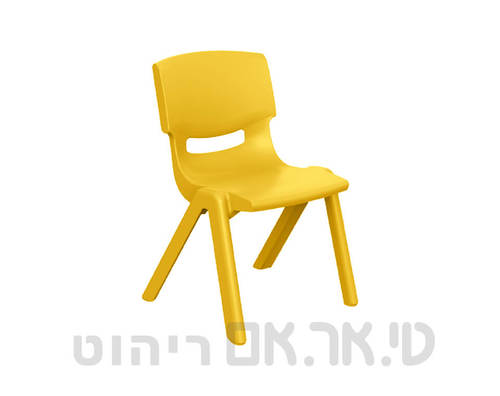 כסא תלמיד פלסטיק יצוק בצבע צהוב