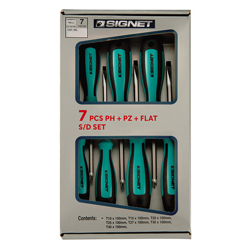 סט מברגים PH+PZ+שטוח 7 יח SIGNET סיגנט